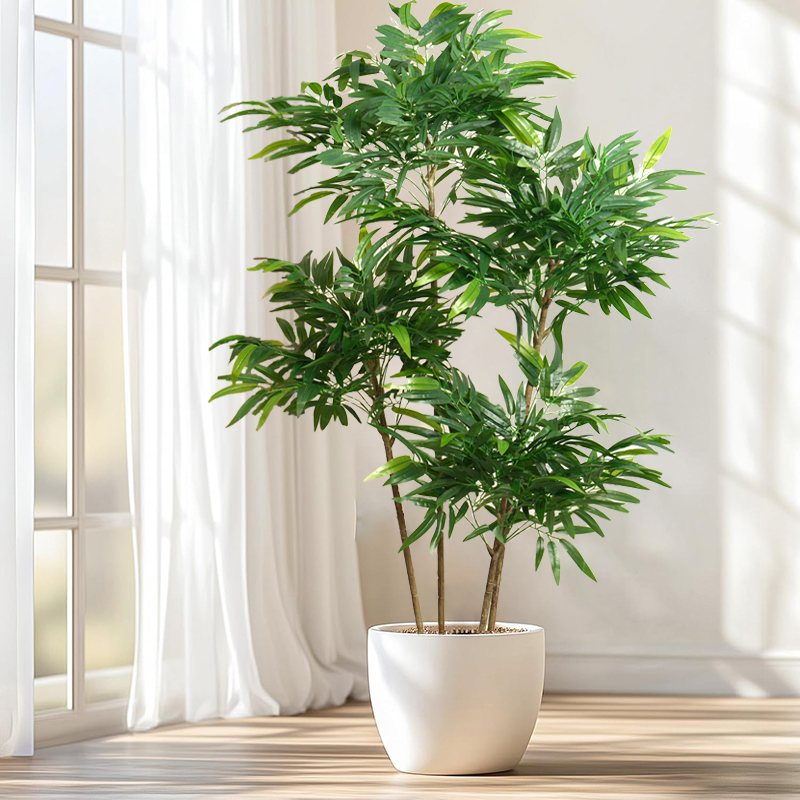 Ficus Lyrata Tree - 80-180cm 대형 인조 대나무 잎 나무,