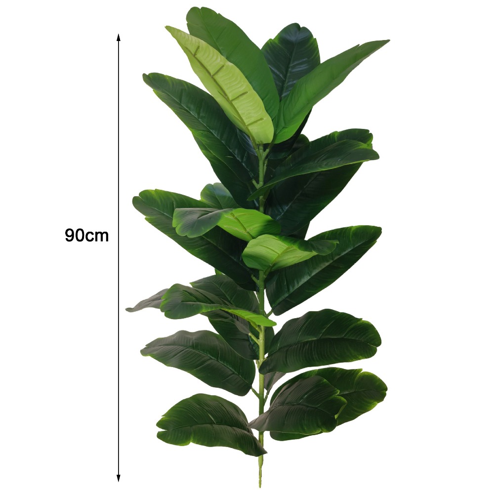 Ficus Lyrata Tree - 녹색 플라스틱 인조 고무나무 대형 23잎