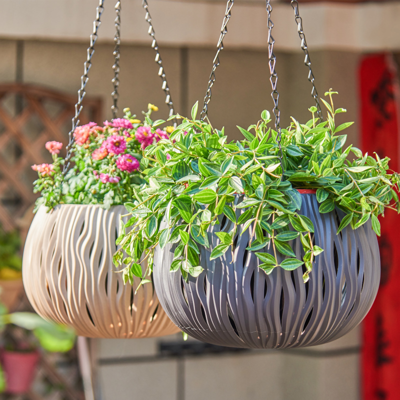 Spider Plant Hanging - 걸이형 화분, 플라스틱 맞춤형 모양, 라탄으로