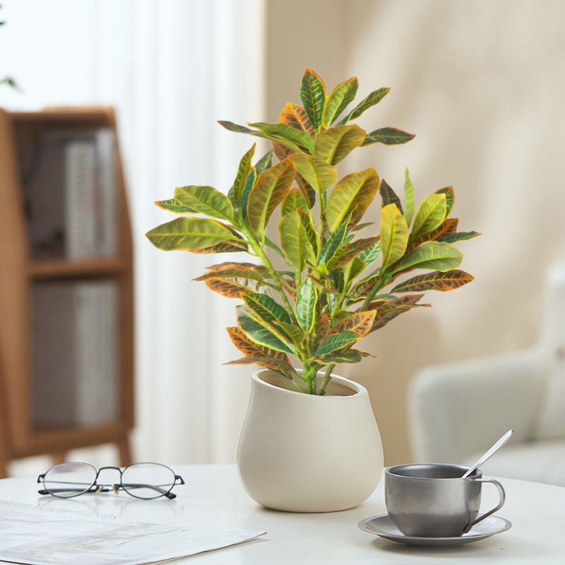 Ficus Lyrata Tree - 24-41cm 인공 식물 가짜 Ficus 나무