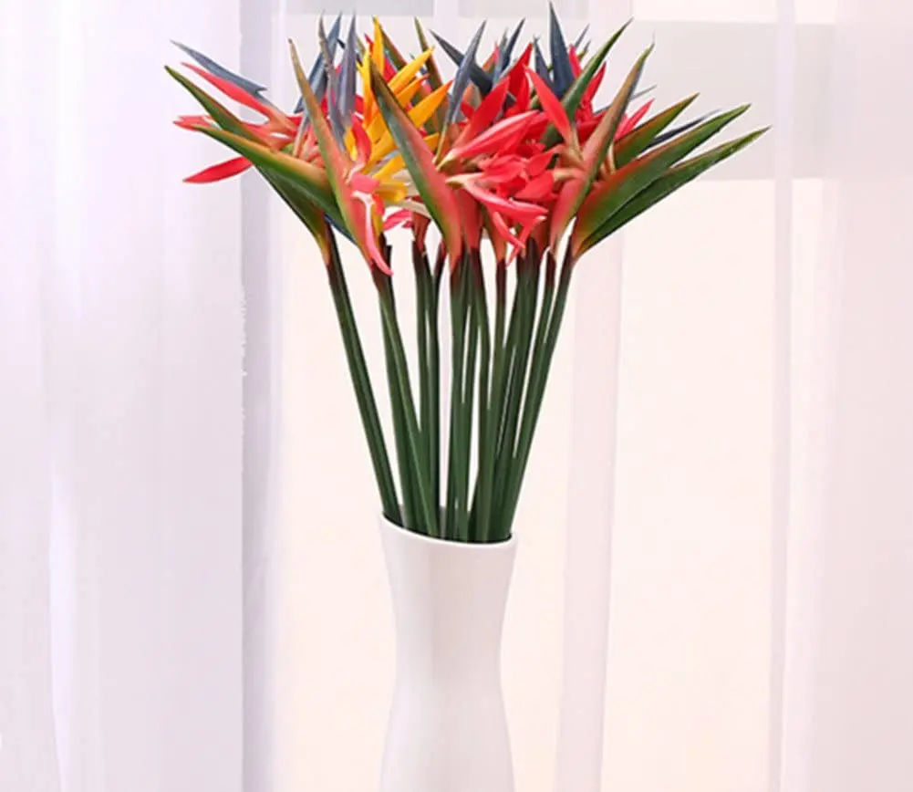 Bird Paradise Strelitzia - 8개 인공 꽃 Strelitzia 줄기 가짜