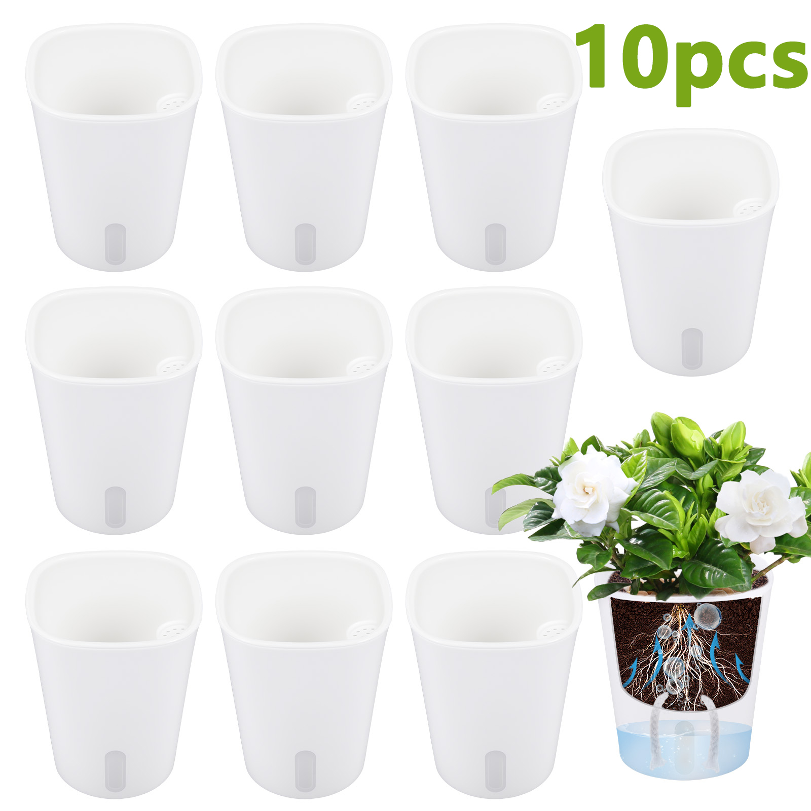 10개입 자동 급수 플라스틱 화분 수경재배 식물 화분  - Aloe Vera Pot 리뷰 및 가격