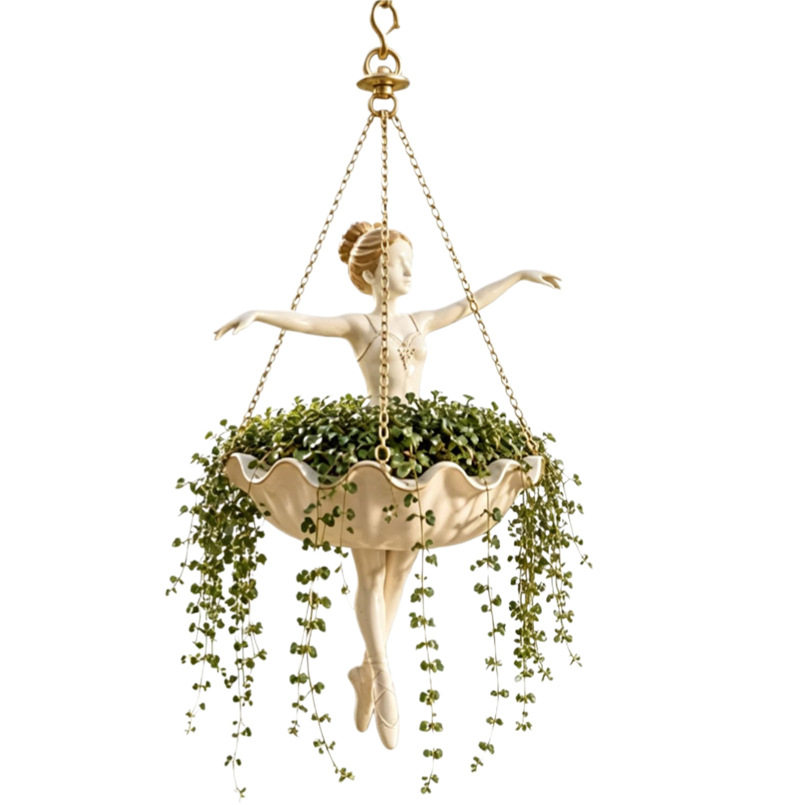 발레 댄서 모양 레진 화분, 상단 고리와 세 개의 체인 - Spider Plant Hanging 리뷰 및 가격