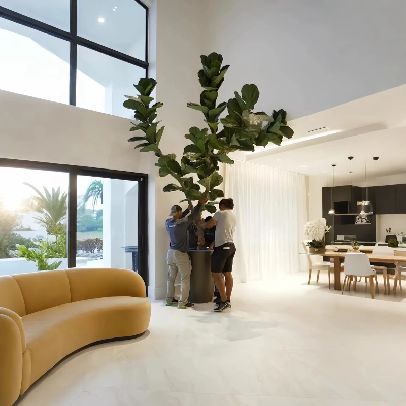 인공 식물 실내 화분 인공 나무 피들 리프 피그 나무  - Ficus Lyrata Tree 리뷰 및 가격