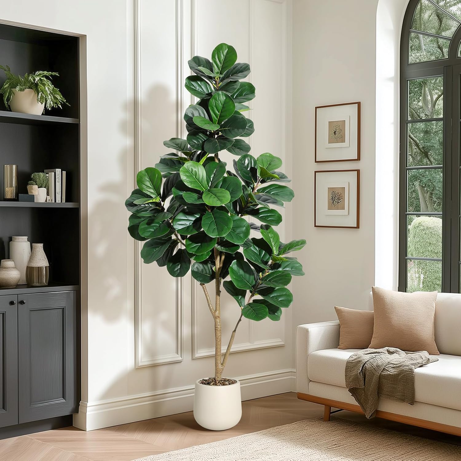 4-7피트 피들리프 무화과나무 인조 리얼리스틱 인조 피 - Ficus Lyrata Tree 리뷰 및 가격