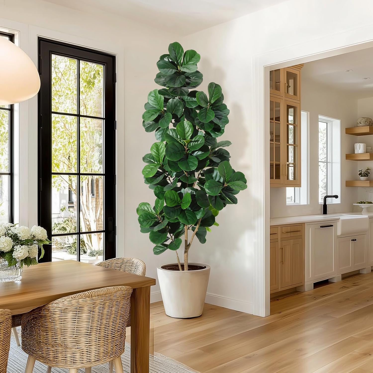 4-7피트 피들리프 무화과나무 인조 리얼리스틱 인조 피 - Ficus Lyrata Tree 리뷰 및 가격