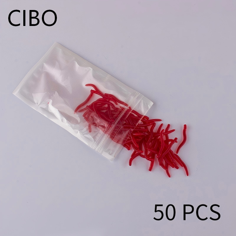 CIBO 50pcs-인공 레드 웜 소프트 루어 40mm - Aglaonema Red 리뷰 및 가격