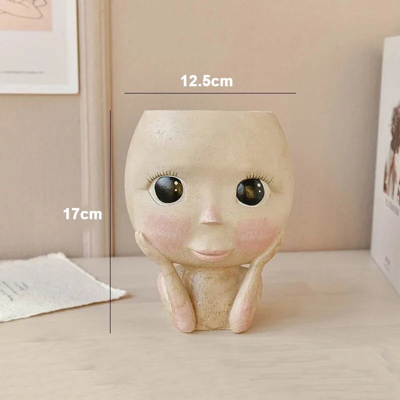소녀 얼굴 머리 꽃 재배자, 즙이 많은 식물 꽃 용기, - Echeveria Succulent 리뷰 및 가격